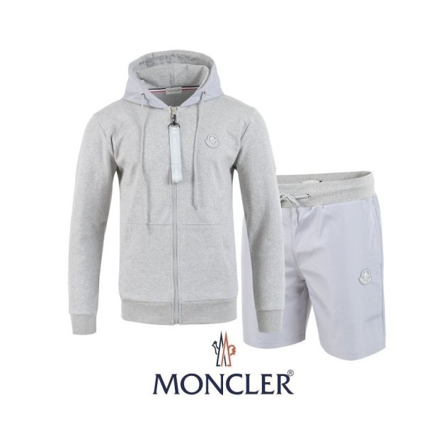 MONCLER 몰글레어 실버패치 후드집업 & 우븐 반바지 셋트