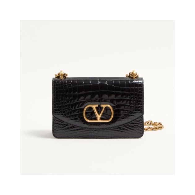 VALENTINO 발렌티노 가라바니 베인 크로커다일 레더 스몰 숄더백 2COLOR