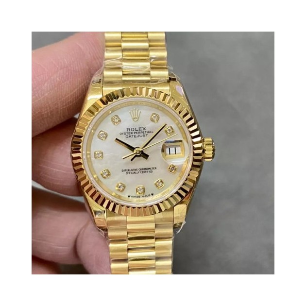 ROLEX 로렉스 레이디 데이저스트 MOP 다이얼 10P 다이아 로즈골드 28mm 279173