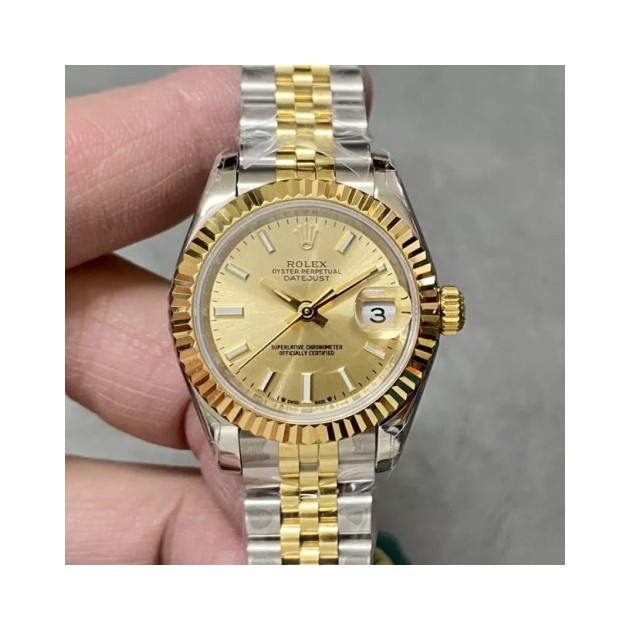 ROLEX 로렉스 레이디 데이저스트 YG 다이얼 콤비 28mm 279173