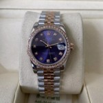 ROLEX 로렉스 여성용 데이저스트 바이올렛 다이얼 다이아베젤 콤비 SS/RG 31mm 278381