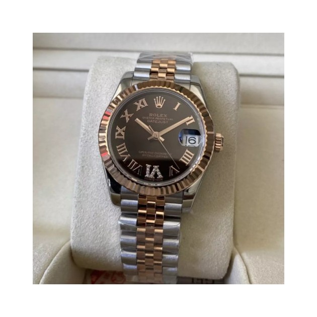 ROLEX 로렉스 여성용 데이저스트 블랙 로만 다이얼 콤비SS/RG 31mm 278271
