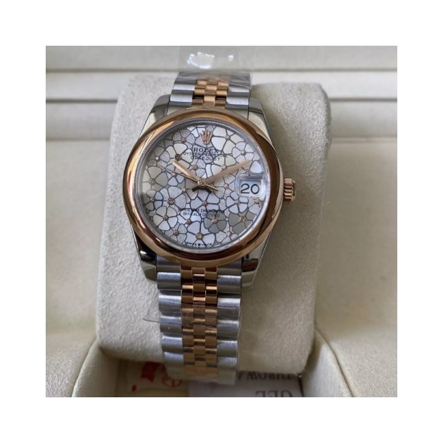 ROLEX 로렉스 여성용 데이저스트 플로럴 다이아몬드 다이얼 콤비 SS/RG 31mm 278241