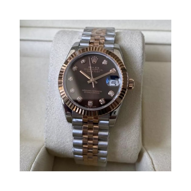 ROLEX 로렉스 여성용 데이저스트 브라운 다이아몬드 다이얼 콤비 SS/RG 31mm 278271