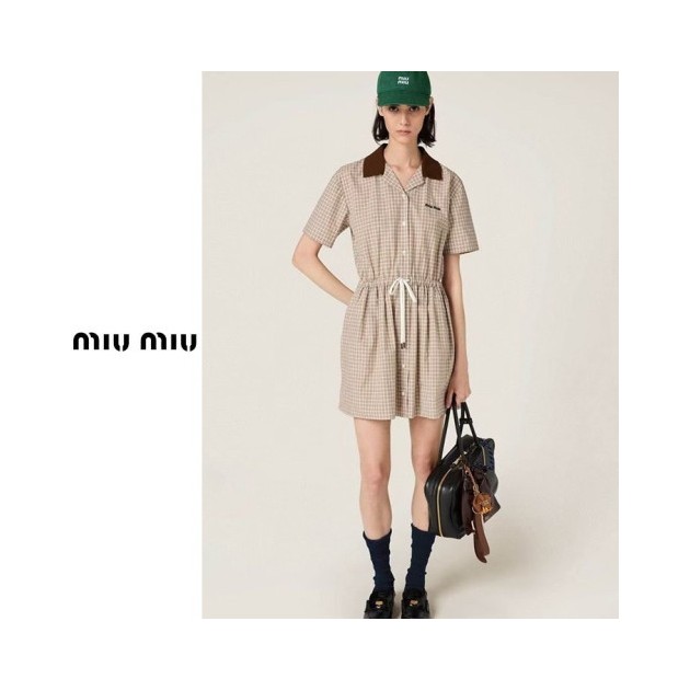 MIUMIU 미우미우 체크 미니드레스