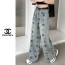 CHANEL 샤넬 까멜리아 자수 청바지