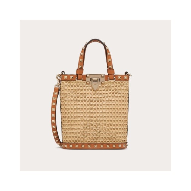 VALENTINO 발렌티노 미니 락스터드 라피아 숄더백