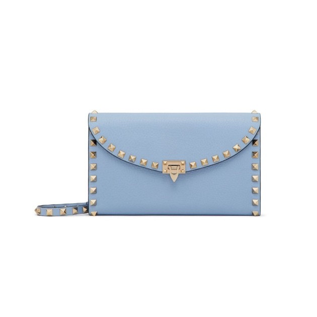VALENTINO 발렌티노 락스터드 그레인 송아지 가죽 체인 지갑 5COLOR