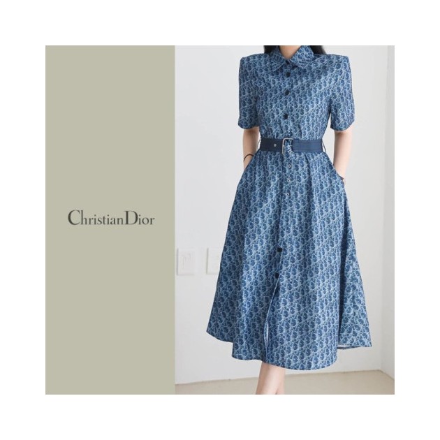 DIOR 디올 데님 원피스 벨트포함