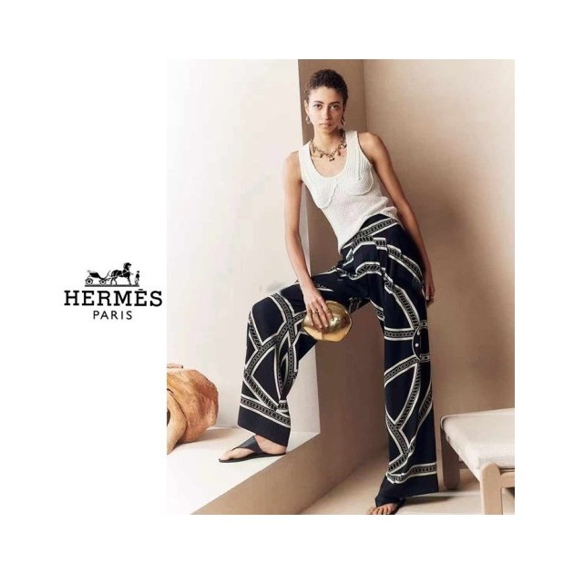 HERMES 에르메스 체인 새틴 바지 2COLOR