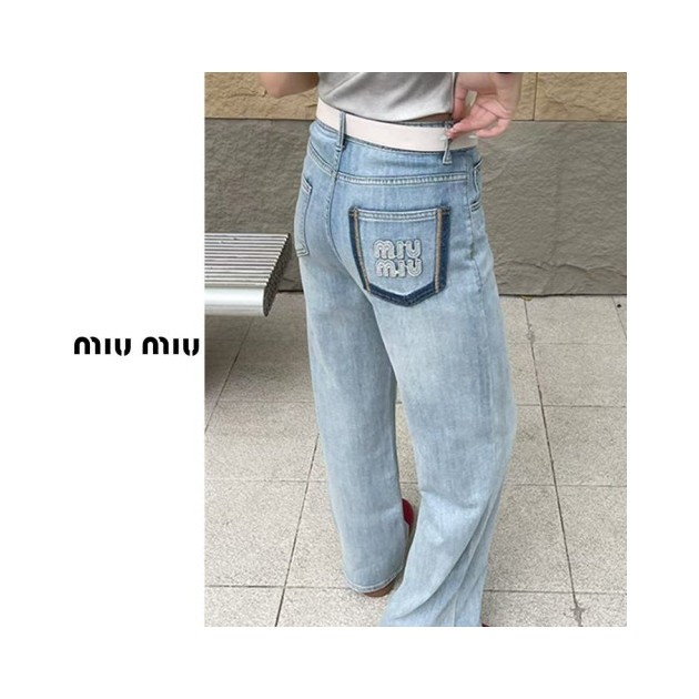 MIUMIU 미우미우 로크 투톤 연청바지