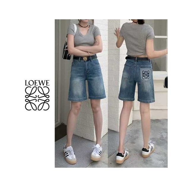 LOEWE 로에베 자수 투톤 청바지