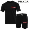 PRADA 프라다 레드 로고 패치 반팔 & 반바지 셋트