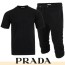 PRADA 프라다 메인 엠보 로고 반팔 & 7부 셋트