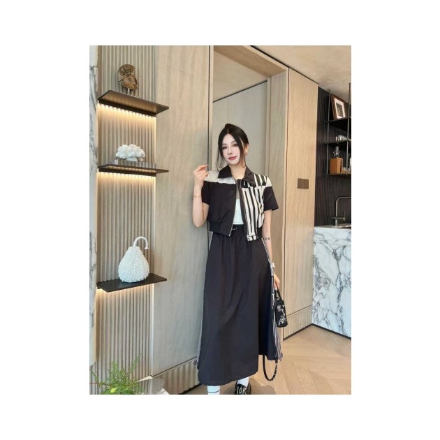 DIOR 디올 롱 스커트 반팔 셋트