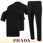 PRADA 프라다 백로고 엠보 로고 반팔 & 긴바지 셋트