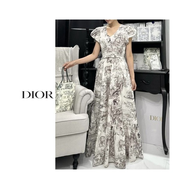 DIOR 디올 뜨왈 나염 롱 원피스 2COLOR