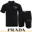 PRADA 프라다 오픈카라 지퍼포켓 반팔 & 반바지 세트