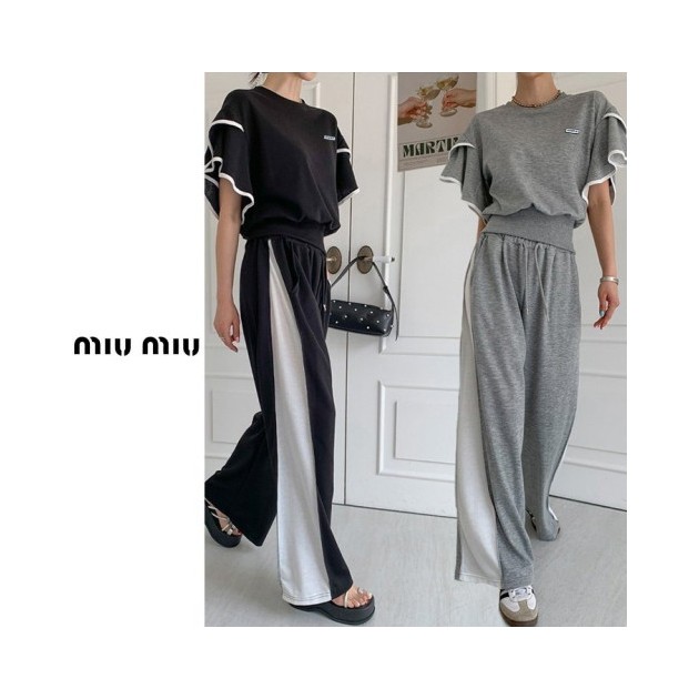 MIUMIU 미우미우 프릴 벌룬 배색 세트