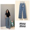 MIUMIU 미우미우 전판 로고 스트레이트진