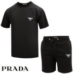 PRADA 프라다 우븐 빅패치 반팔 & 반바지 세트