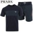 PRADA 프라다 배색 로고 패치 반팔 & 우븐 반바지 세트