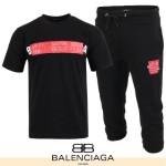 BALENCIAGA 발렌시아가 서큐리티 테이프 프린팅 반팔 & 7부 셋트
