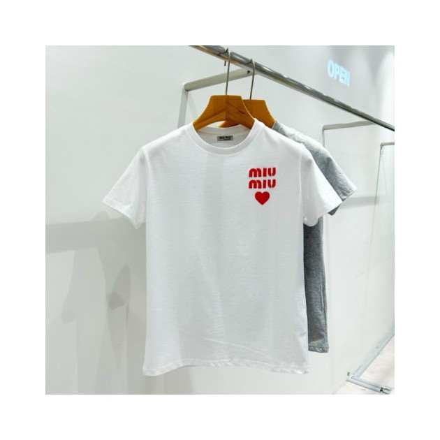 MIUMIU 미우미우 하트 로고 반팔