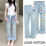 LOUIS VUITTON 루이비통 컬러 워터그래픽 연청 팬츠