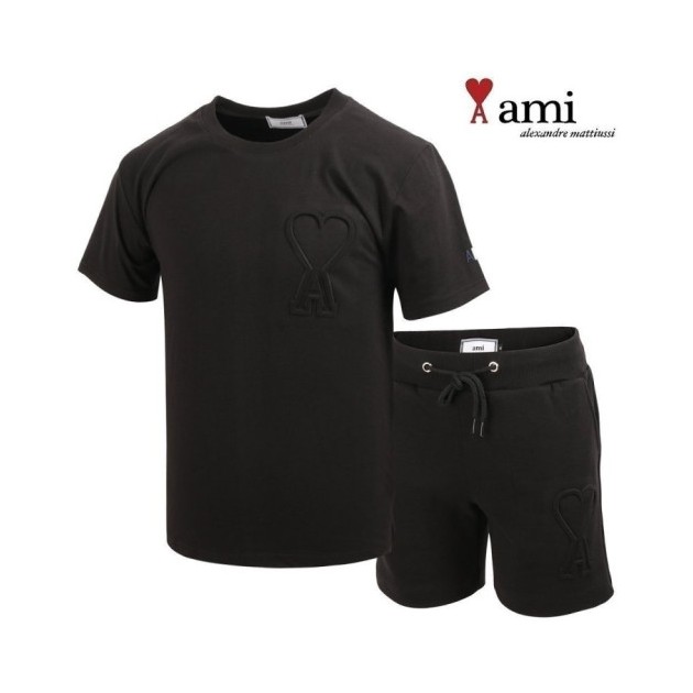 AMI 아미 빅 엠보 반팔 & 반바지 셋트