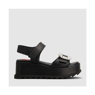 ROGER VIVIER 로저비비에 여성용 슬라이디 비브 가죽 웨지 샌들 7754 2COLOR