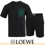 LOEWE 로에베 그린 자수 반팔 & 반바지 셋트