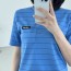 MIUMIU 미우미우 여성 스트라이프 포켓 반팔
