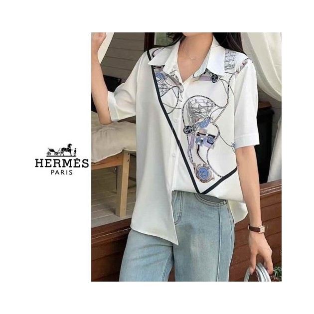 HERMES 에르메스 실키나염 셔츠 2COLOR