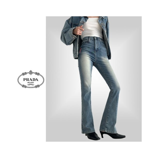 PRADA 프라다 히든밴딩 세미 부츠컷 청바지