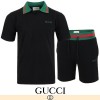 GUCCI 구찌 시그니처 시보리 오픈 카라 반팔 & 반바지 셋업