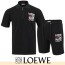 LOEWE 로에베 아나그램 자수 지퍼 카라 반팔 & 반바지 셋업
