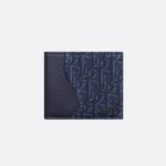 DIOR 디올 Saddle 2단 카드 오블리크 자카드 지갑 2ADBH