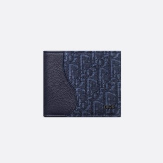 DIOR 디올 Saddle 2단 카드 오블리크 자카드 지갑 2ADBH