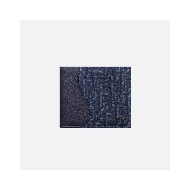 DIOR 디올 Saddle 2단 카드 오블리크 자카드 지갑 2ADBH