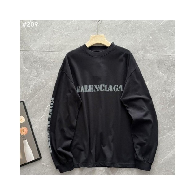 BALENCIAGA 발렌시아가 스텐실 타입 루즈핏 긴팔티셔츠