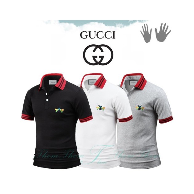 GUCCI 구찌 왕벌 시보리 반팔 카라티