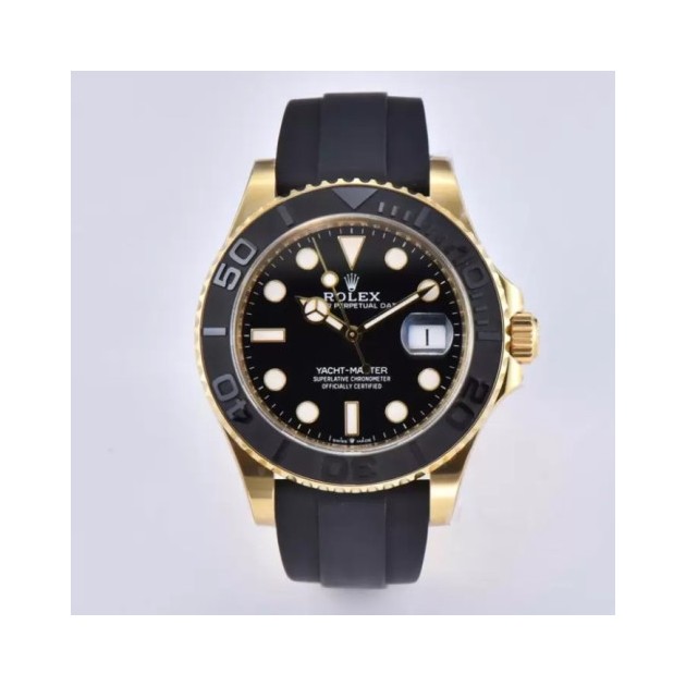ROLEX 로렉스 요트마스터 옐로우골드 블랙 다이얼 블랙 러버밴드 42mm 226658