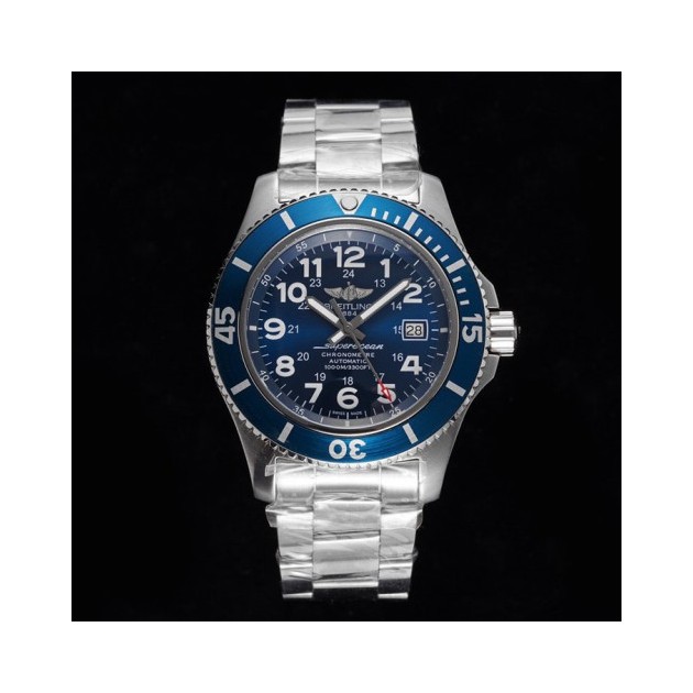 BREITLING 브라이틀링 슈퍼오션 II 스틸 블루 다이얼 SS 브레이슬릿 44mm A17392D81C1A1
