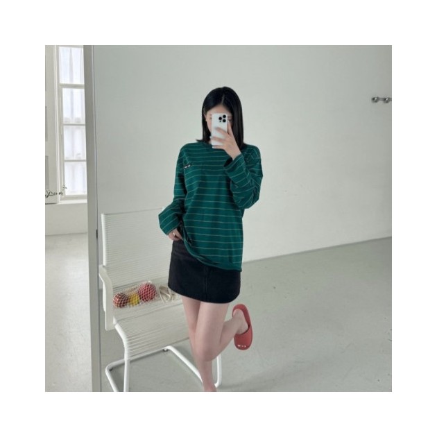 MIUMIU 미우미우 여성 스트라이프 롱 슬리브 2COLOR