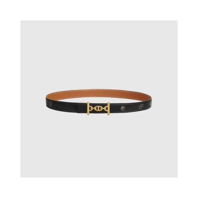 HERMES 에르메스  Lagune 벨트 버클 Hermes sur Mer 리버서블 가죽 스트랩 (금장/은장)