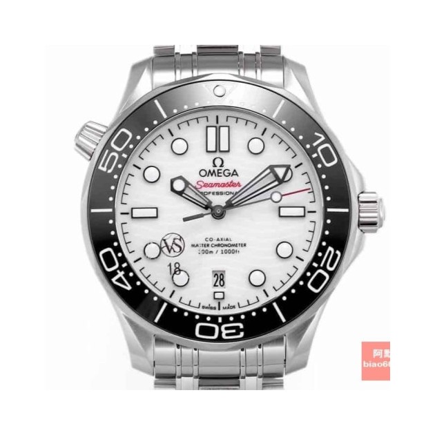 OMEGA 오메가 시마스터 300M 화이트 세라믹 다이얼 SS 브레이슬릿 42mm 210.30.42.20.04.001