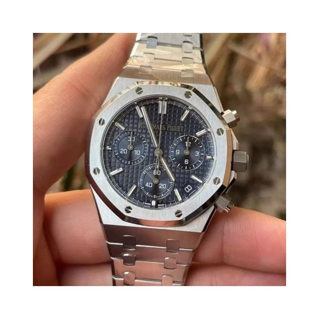AUDEMARS PIGUET 오데마피게 로얄오크 크로노그래프 블루 텍스처 다이얼 스틸 SS 브레이슬릿 41mm 26240ST