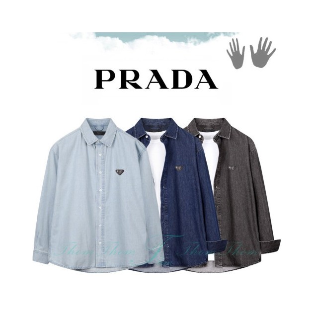 PRADA 프라다 오버핏 데님 셔츠 3COLOR