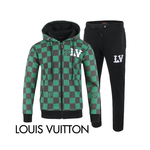 LOUIS VUITTON 루이비통 자수 전판 후드 집업 셋업